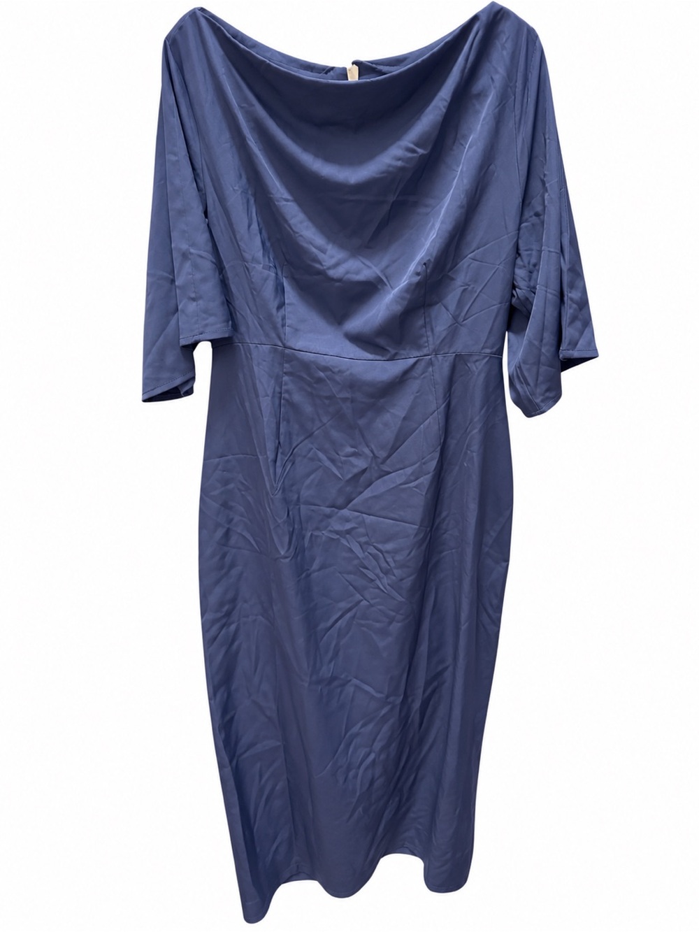 Elegant Cowl-Neck Maxi Dress in Navy Blue